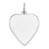 14K White Gold Plain .018 Gauge Engravable Heart Charm